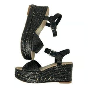 NEW DOLCE VITA Tiago Wedge Sandals in black for women 825 3m2
